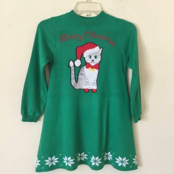 Christmas Sweater Dress Cat Long Sleeve Size XL - Picture 3 of 7